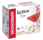 Прокладки женские ежедневные, Kotex (Котекс) №50+10 нормал део